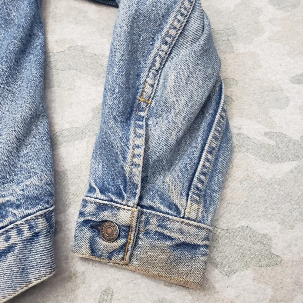 Vintage Levis Trucker Jacket Men 42 Blue Type 3 Made In USA Denim 80s Button 523